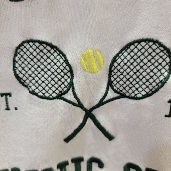 Harlow The Hamptons Tennis Club Crewneck Sweatshirt Oversized White Women’s S - Picture 13 of 17